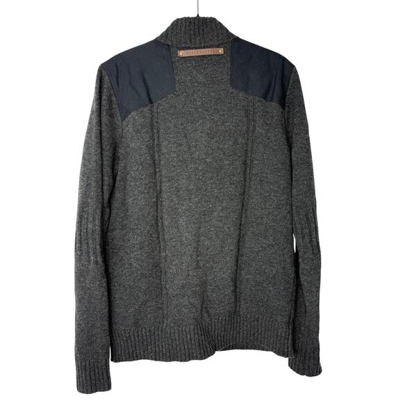 Alps & Meters Patrol Sweater Men’s M Navy Merino Wool Canvas Panel Ski Style - Picture 2 of 8